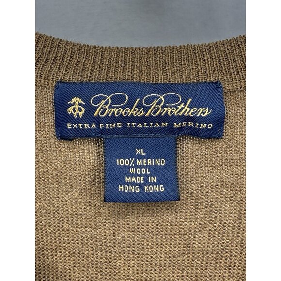 Brooks Brothers‎ XL Argyle Sweater Vest 100% Merino Wool Brown Red Beige Diamond - Picture 3 of 6